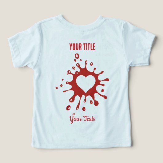 Rode verfspat met een witte hartvorm (Design achterkant)