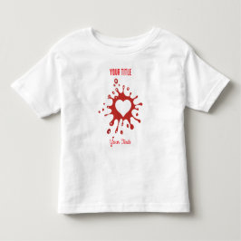 Rode verfspat met een witte hartvorm kinder shirts