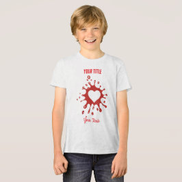 Rode verfspat met een witte hartvorm Tri-Blend shirt