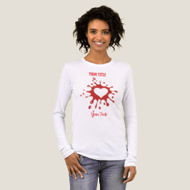 Rode verfspat met een witte hartvorm Tri-Blend shirt