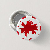 Rode verfspatlap ronde button 3,2 cm (Voorkant /achterkant)