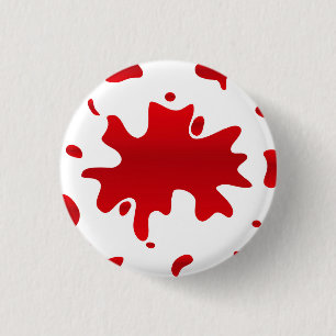 Rode verfspatlap ronde button 3,2 cm