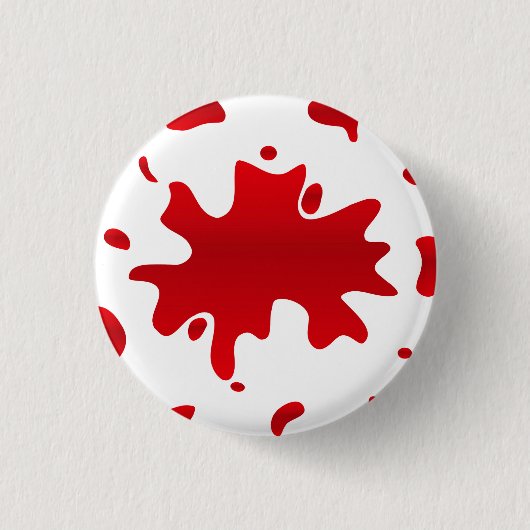 Rode verfspatlap ronde button 3,2 cm (Voorkant)