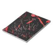 Rode verfspatten abstracte vlekvormig vormgeving notitieblok (Linkerzijde)