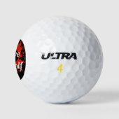 Rode verfspattenhart golfballen (Logo)