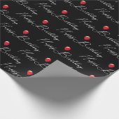 Rode Verjaardagsballon met tekst Cadeaupapier (Hoek)