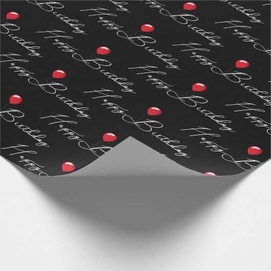 Rode Verjaardagsballon met tekst Cadeaupapier (Hoek)