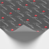 Rode Verjaardagsballon met tekst Cadeaupapier (Hoek)