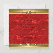 Rode verjaardagsfeest gouden diamant kaart (Achterkant)