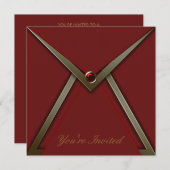 Rode verjaardagsfeest uitnodiging Sjabloon (Voorkant / Achterkant)