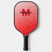 Rode verloop geometrisch mesh patroon Monogram Pickleball Paddle (Achterkant)