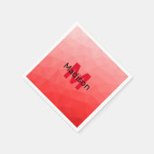 Rode verloop geometrisch mesh patroon Monogram Servet (Hoek)