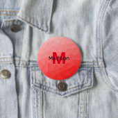 Rode verloop geometrisch meshpatroon Monogram Ronde Button 7,6 Cm (In situ)