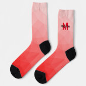 Rode verloop geometrisch meshpatroon Monogram Sokken (Links)
