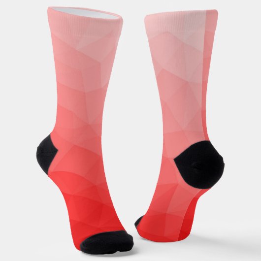 Rode verloop geometrisch meshpatroon Monogram Sokken (Gebogen)