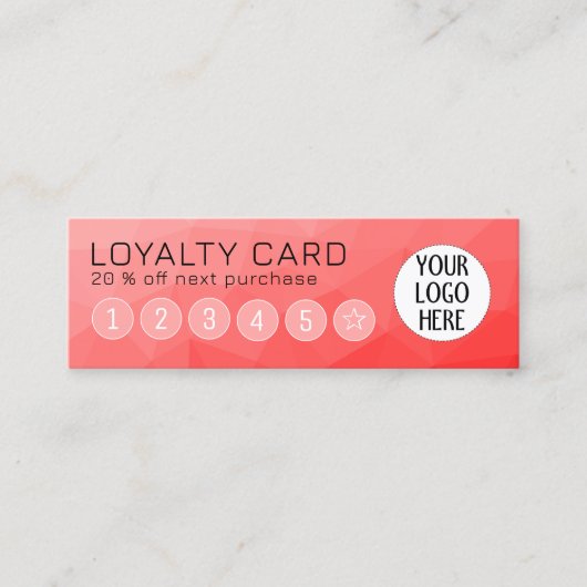 Rode Verloop Geometrische Mesh Patroon Aangepaste  Klantenkaartje (Voorkant)