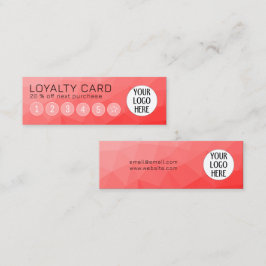 Rode Verloop Geometrische Mesh Patroon Aangepaste  Klantenkaartje