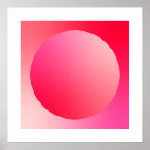 Rode Verlopen Cirkel Vignet Abstract Ontwerp Poster (Voorkant)