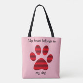 Rode Verlopende Pootafdruk Tote Bag (Achterkant)