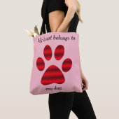 Rode Verlopende Pootafdruk Tote Bag (Dichtbij)