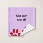 Rode Verlopende Pootafdrukken Bad Handdoek (Wasdoekje)