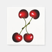 Rode verse zoete kersenservetten servet (Voorkant)