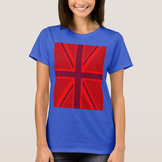 Rode versie Britse Union Jack decor T-shirt (Voorkant)