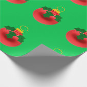 Rode Versiering Met Hulst Groene Inpakpapier (Hoek)