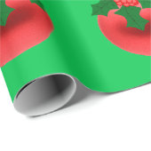 Rode Versiering Met Hulst Groene Inpakpapier (Rol Hoek)