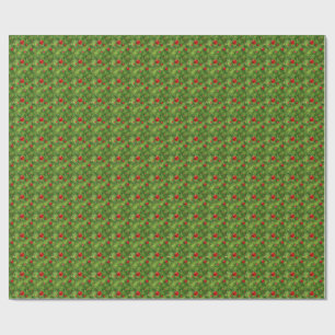Rode versiering & Zevergroene kerstverpakkings pap Cadeaupapier