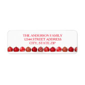 Rode versieringen - Label retouradres (Voorkant)