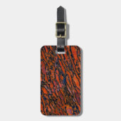 Rode versteende dinosaurusbot bagagelabel (Voorkant verticaal)