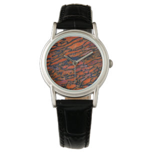 Rode versteende dinosaurusbot horloge