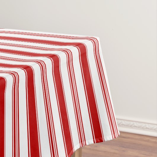 Rode verticale strepen tafelkleed (Voorbeeld)