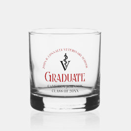 Rode Veterinaire School Afstuderen Custom Whisky Glas