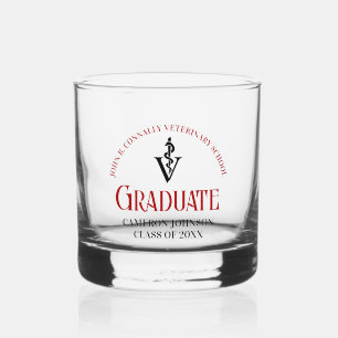 Rode Veterinaire School Afstuderen Custom Whisky Glas