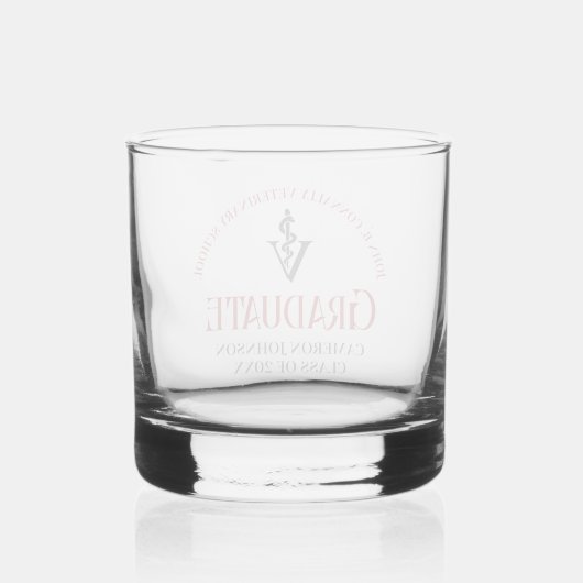 Rode Veterinaire School Afstuderen Custom Whisky Glas (Achterkant)
