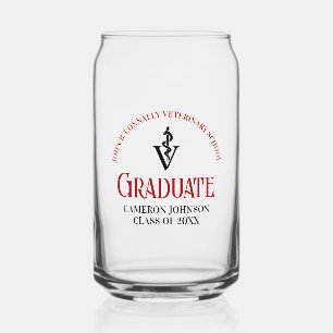 Rode Veterinaire School Afstuderen gepersonaliseer Blikvorm Glas