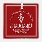Rode Veterinaire School Afstuderen Kerst Glas Ornament (Achterkant)