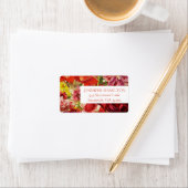 Rode Vetgedrukte Bloemen Adres Sticker (Insitu)