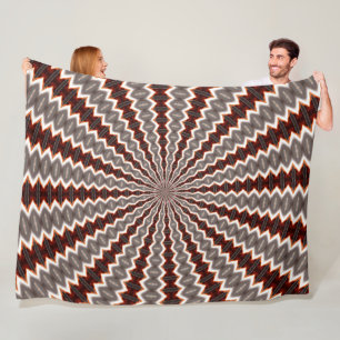 Rode Vibratie Kaleidoscoop Patroon Fleece Deken