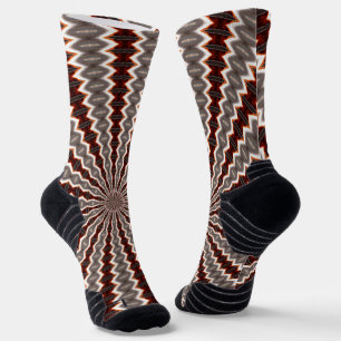 Rode Vibratie Kaleidoscoop Patroon Sokken