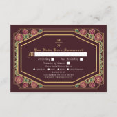 Rode Victoriaans Gotische Rozen & Thorns bruiloft  Informatiekaartje (Voorkant)