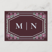 Rode Victoriaans Gotische Rozen & Thorns bruiloft  Informatiekaartje (Achterkant)