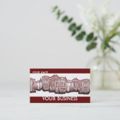  rode Victoriaans huizen visitekaartjes (Staand voorkant)