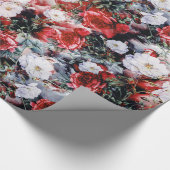 Rode Victoriaans Rozen Floral White Black Cadeaupapier (Hoek)