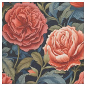 Rode Victoriaans Rozen Stof (Close Up)