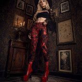 Rode Victoriaanse Gotische Baphomet Mysterieus Leggings