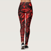 Rode Victoriaanse Gotische Baphomet Mysterieus Leggings (Achterkant)