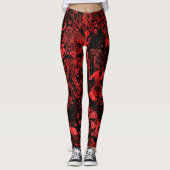 Rode Victoriaanse Gotische Baphomet Mysterieus Leggings (Voorkant)